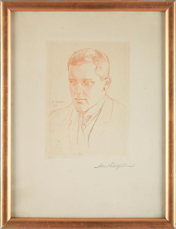 ALBERT EDELFELT, torrnålsgravyr. sign och dat 1903.