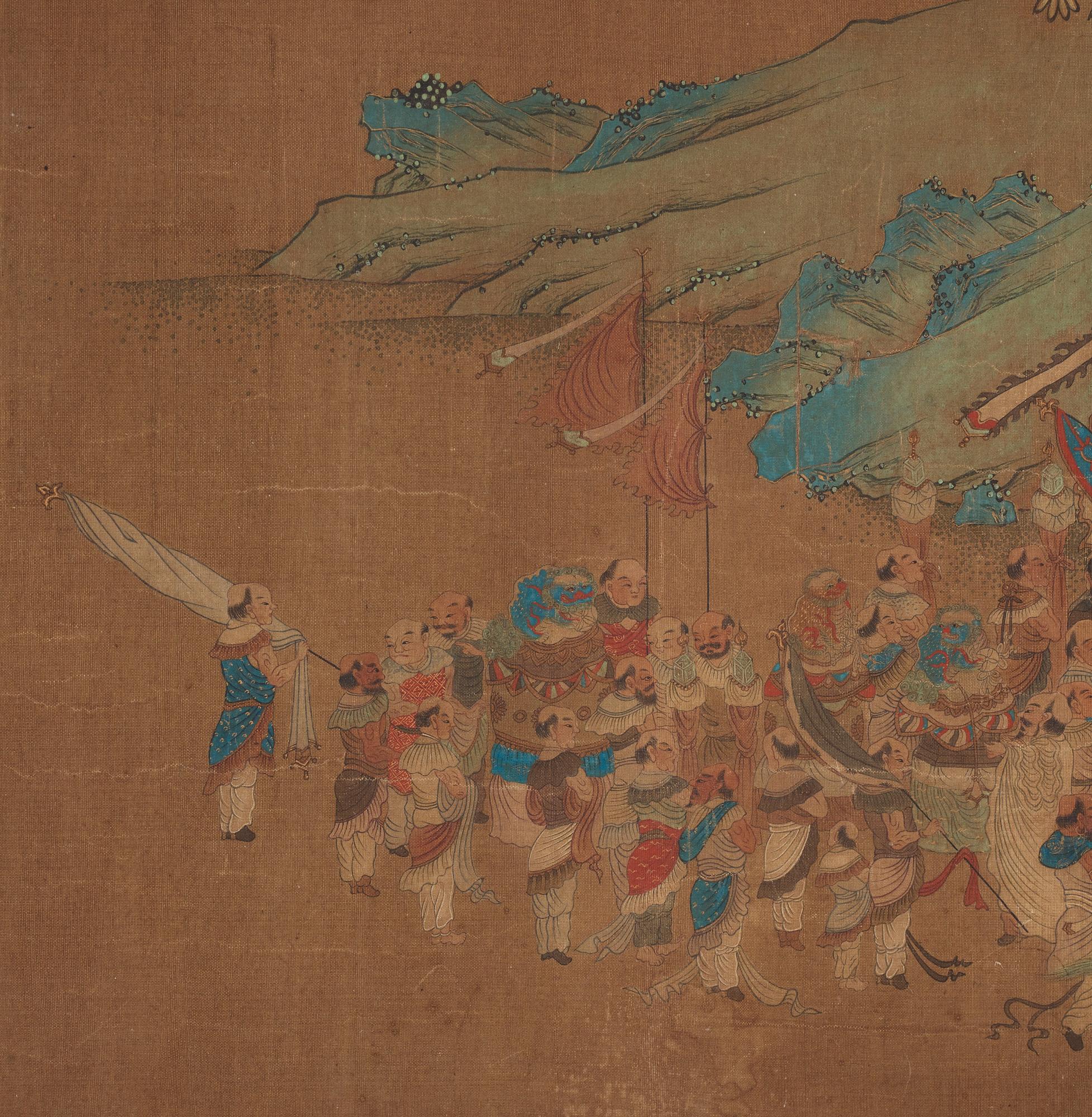 Album med målningar föreställande Envoyéer som kommer med gåvor, 职贡图 (Zhigong tu), troligen 1600-tal, efter äldre mästa.