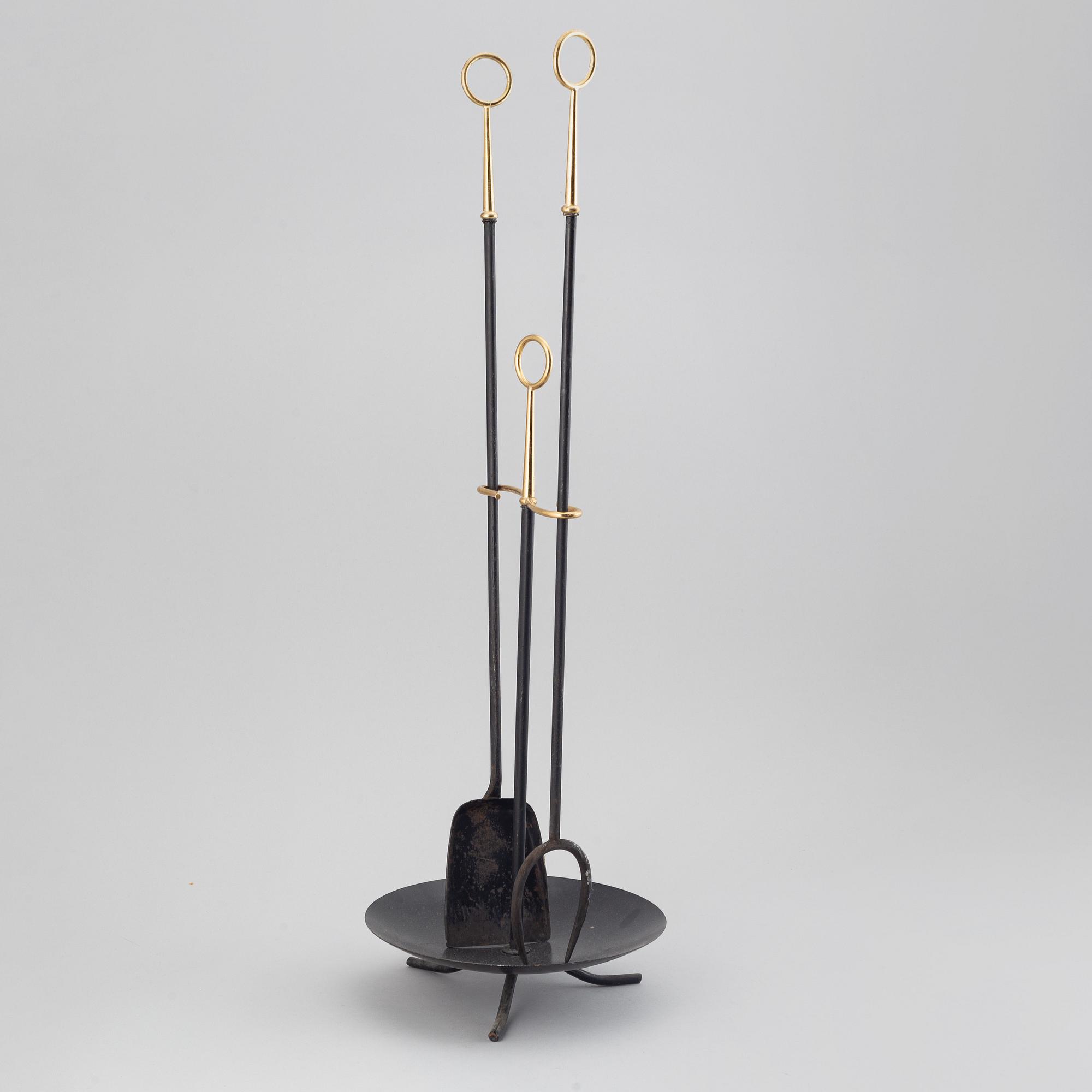 Gunnar Ander, a fireplace stand of three parts, Ystad Metall.
