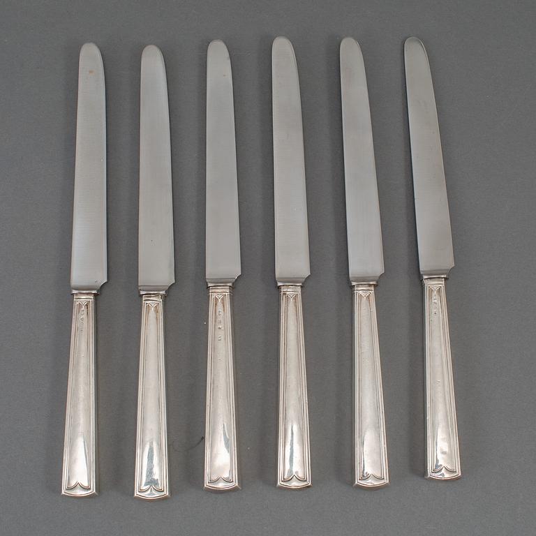 Pehr Zethelius, matknivar 6 st, silver, Stockholm 1808.