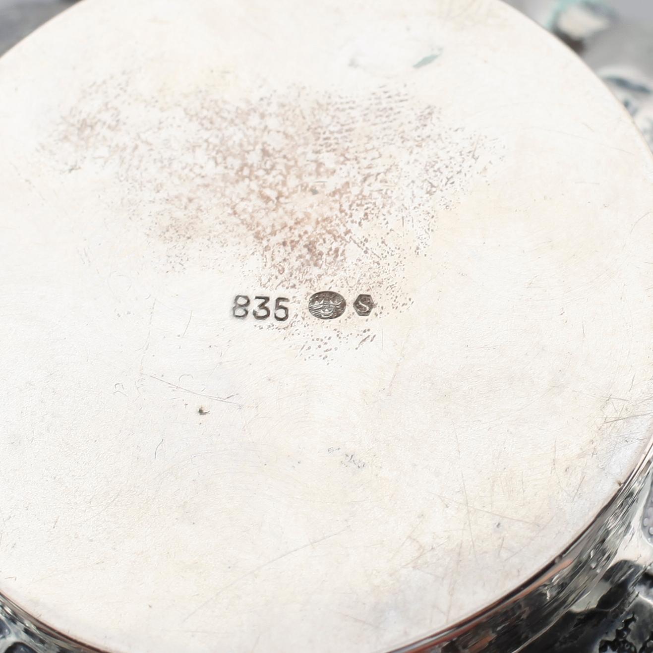 KAFFESERVIS, 3 delar, silver 835, svenska importstämplar. Vikt ca 811 g.