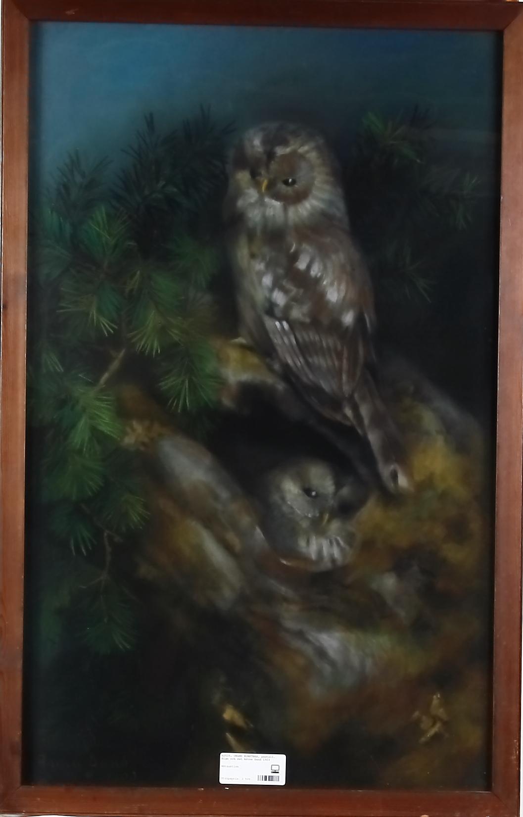 OKÄND KONSTNÄR, pastell. Sign och dat Adina Sand 1903.