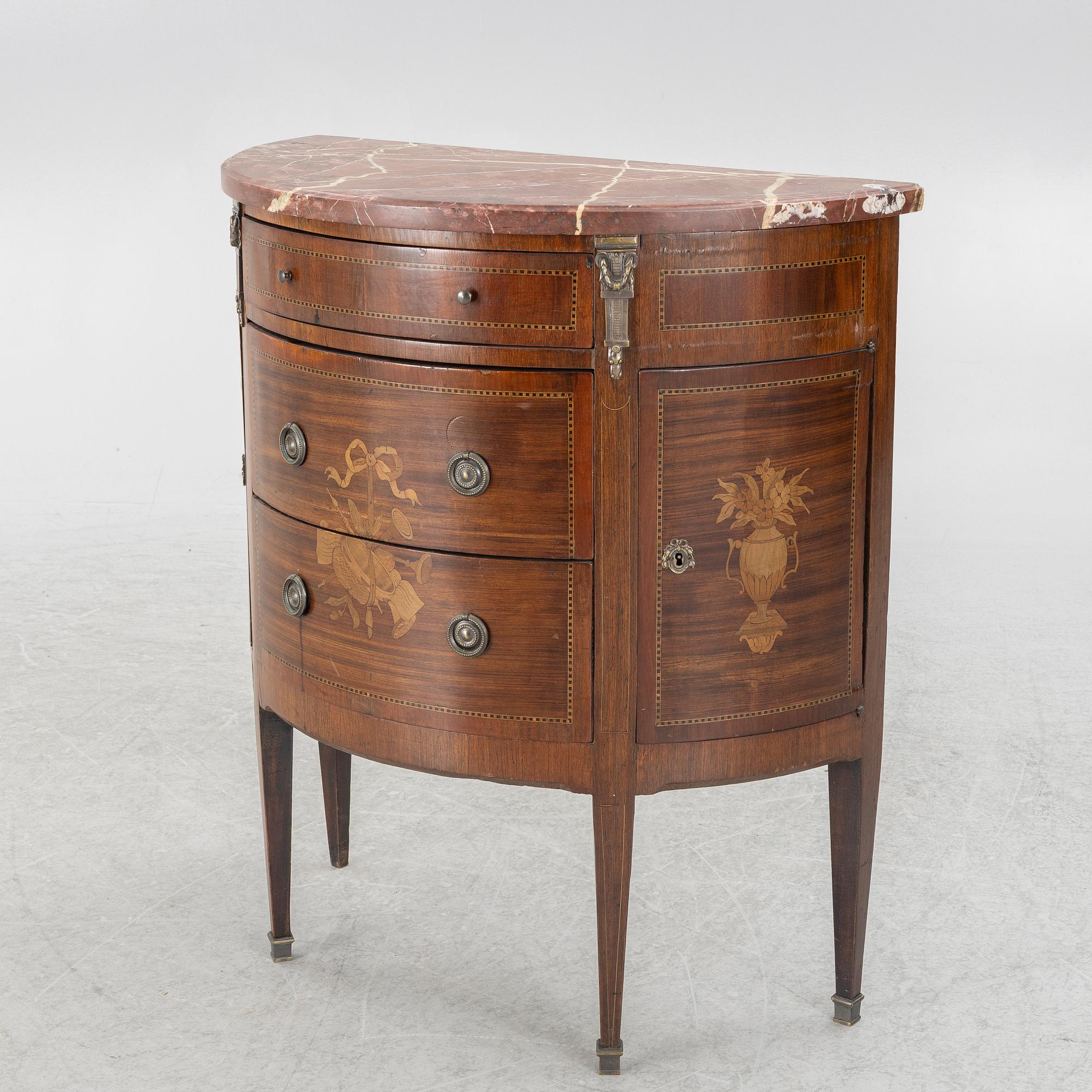 Chest of drawers, Louis XVI style, circa 1900.