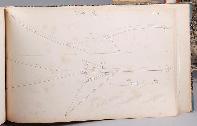 BÖCKER, 6 st, "Beskrifning på en ny konstruktion af Tackjernshammarställningar samt på tvenne Blåsmachiner;..." Stockholm 1843.