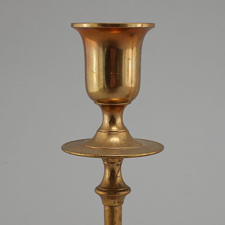 LJUSSTAKAR, ett par, mässing, Westerås Metallfabrik, 1800-talets andra hälft.