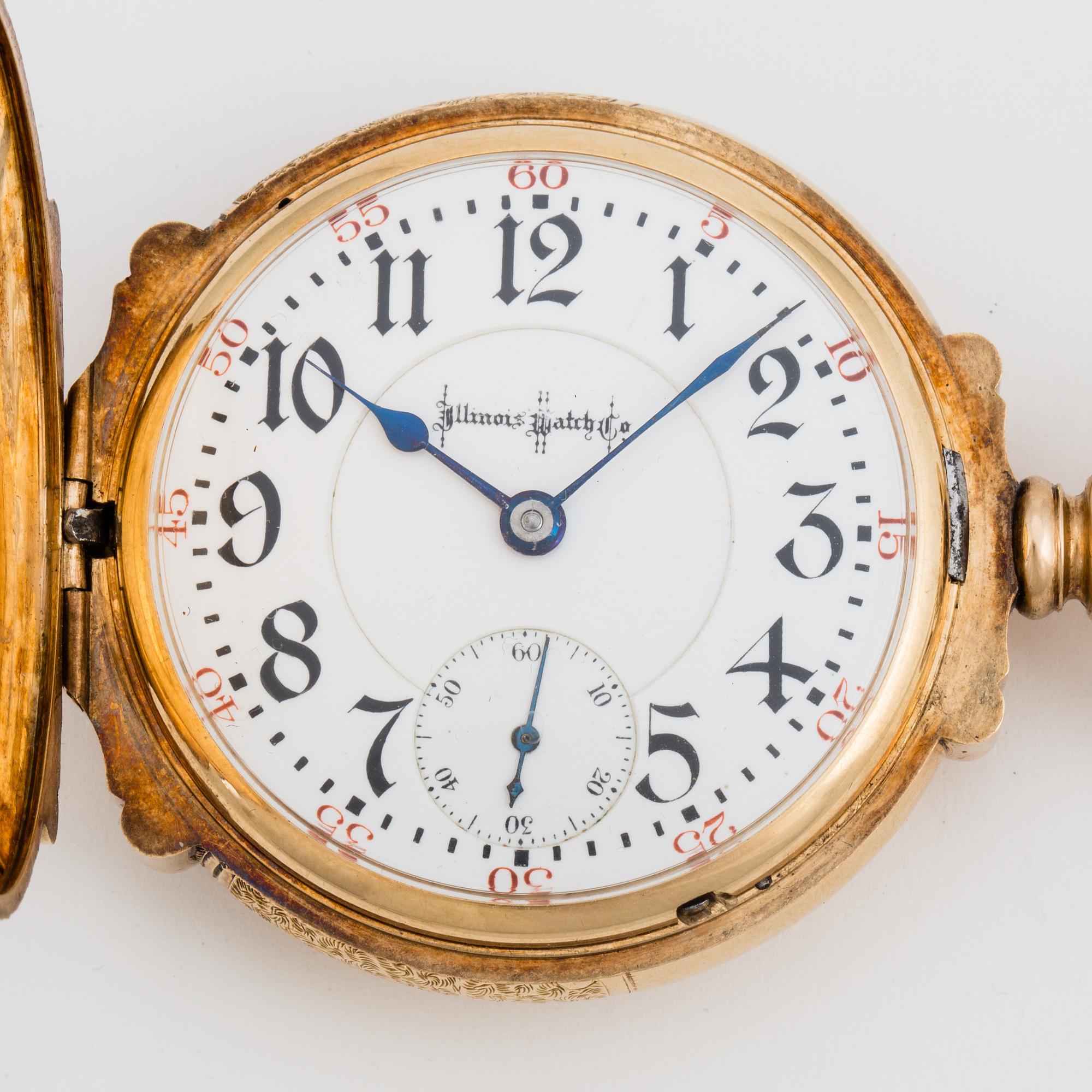 ILLINOIS WATCH Co pocket watch 53.5 mm hunting case Bukowskis