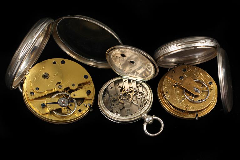 FICKUR, silver, 3 st. Cylinder- och Spetstandsgång.