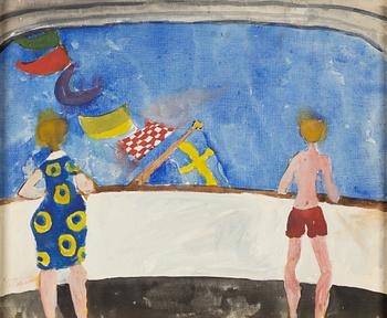Sven X:et Erixson, oil/tempera on canvas/paper-panel, signed.