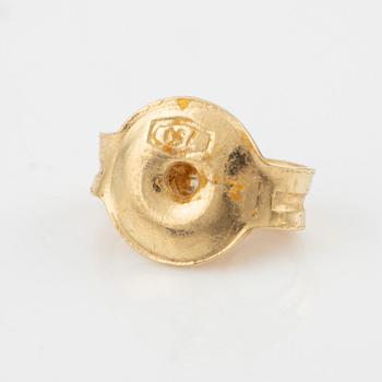 Ring samt örhängen, ett par, 18K guld, Italien.