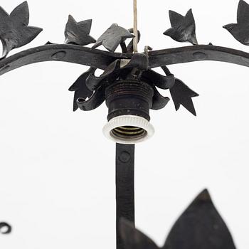 A wrought iron chandelier, first half of the 20th century.