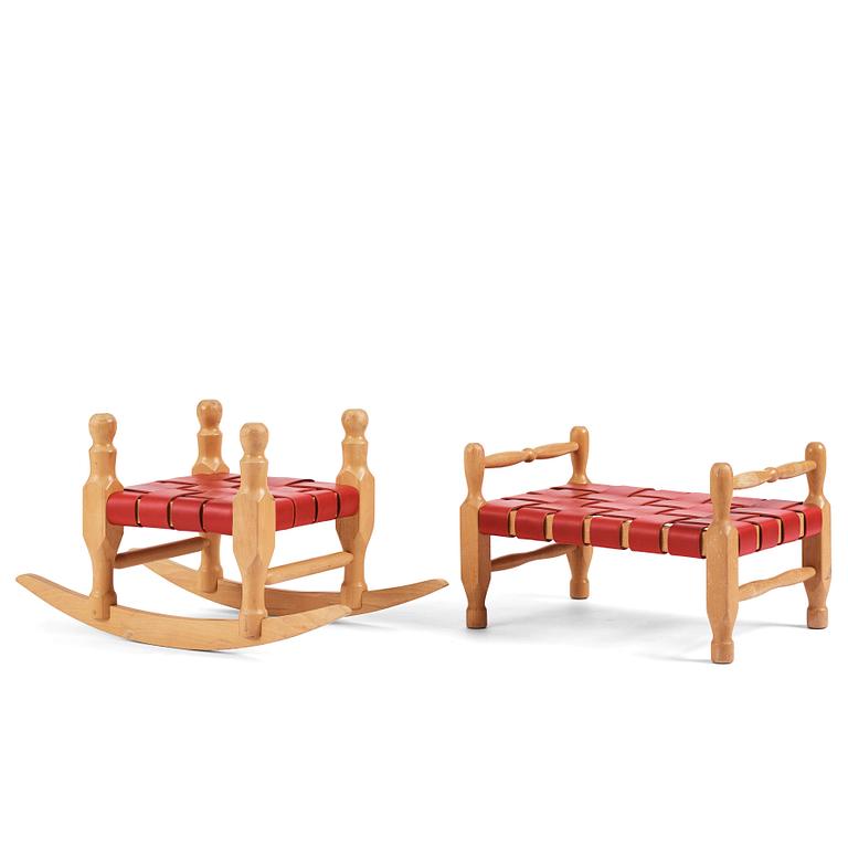 Erik Höglund, two stools, Boda Trä, Sweden 1960-70s.