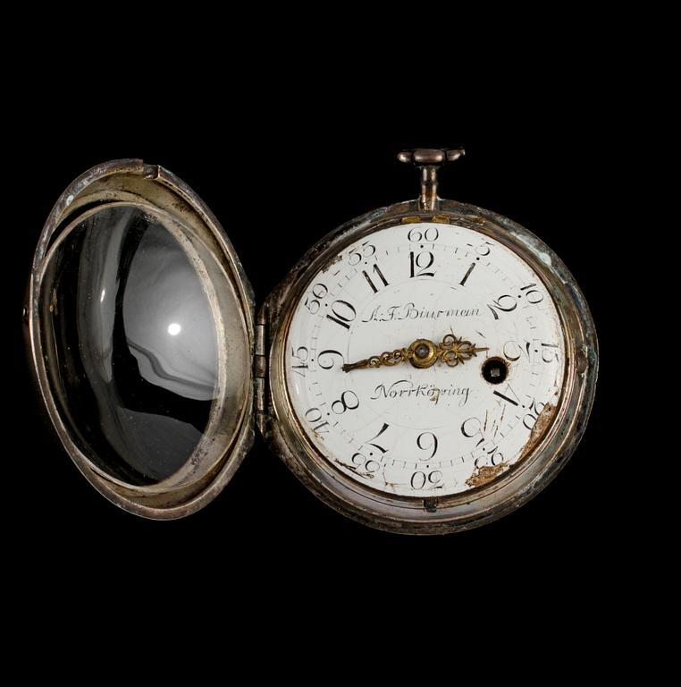 SPINDELUR, silver, Adolph Fredrik Bjurman, Norrköping, 1700-talets slut.