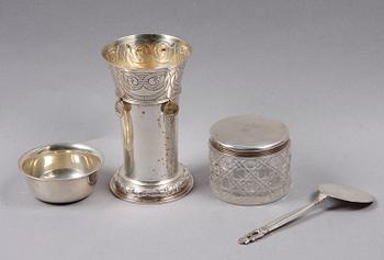 PARTI SILVER, 4 delar, bl a Georg Jensen o David Andersen, 1900-tal.