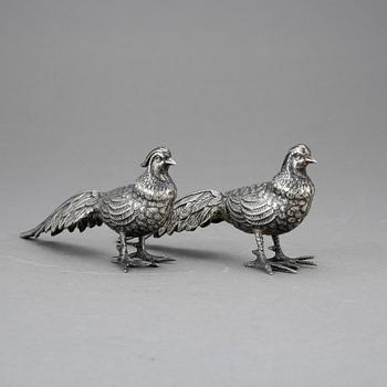 BORDSDEKORATIONER, ett par, silver, 1900-talets mitt.