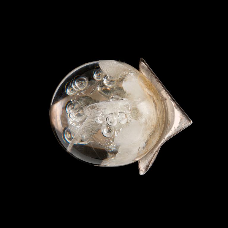 Björn Weckström, RING, silver med akryl "Petrified Lake", Lapponia 1973.