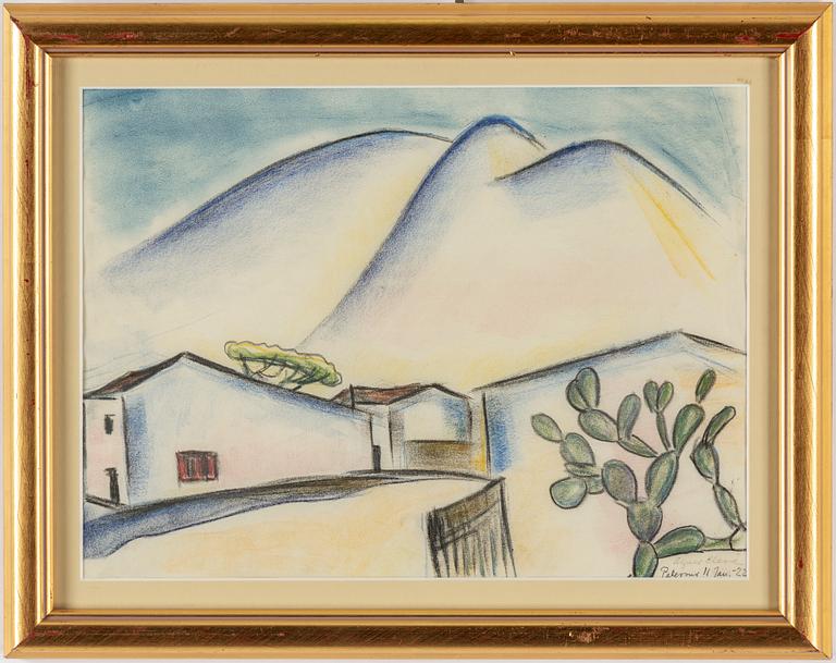 AGNES CLEVE, pastel, signed A. Cleve and dated Palermo 11 Jan -22.