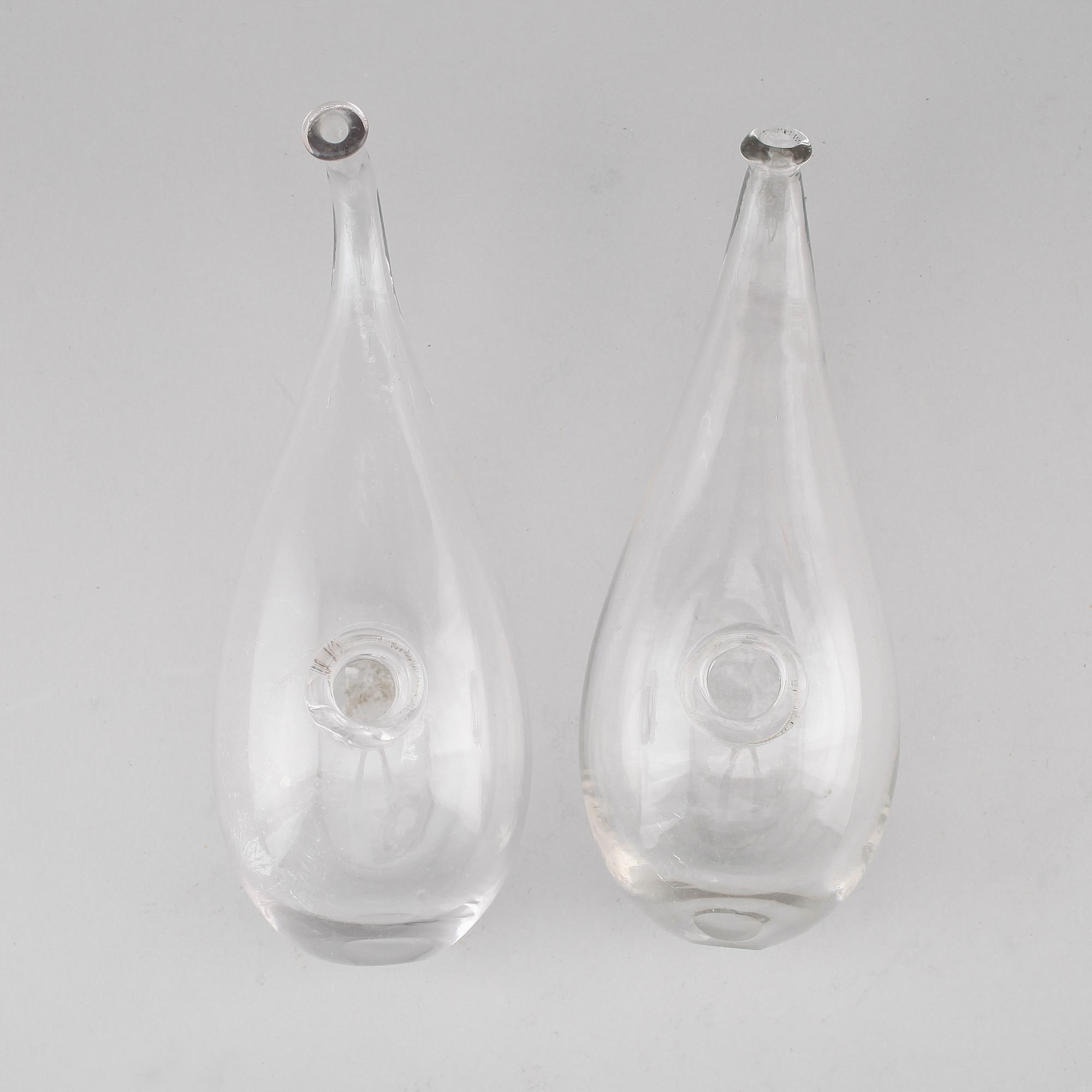 NAPPFLASKOR, 2 st, glas, 1800-tal.