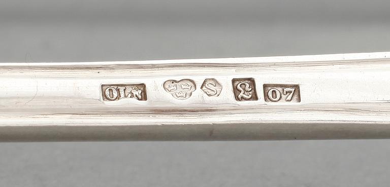 BESTICKSERVISDELAR, 44 st snarlika, "Snäckmodell", bla Carl Hoff, Hälsingborg, 1900-tal. Tot vikt ca 1250 g.