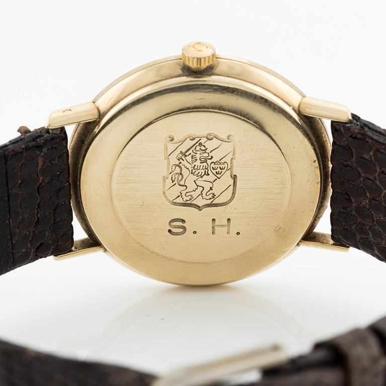 Omega, wristwatch, 14K gold, 33 mm.