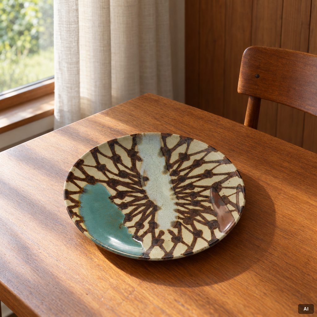 Shoji Hamada, attributed to, A stoneware bowl dish, Japan, 1960s.