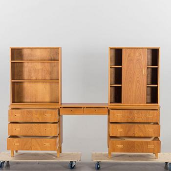 HYLLSYSTEM MED SKRIVBORD, String design 1950-60-tal.