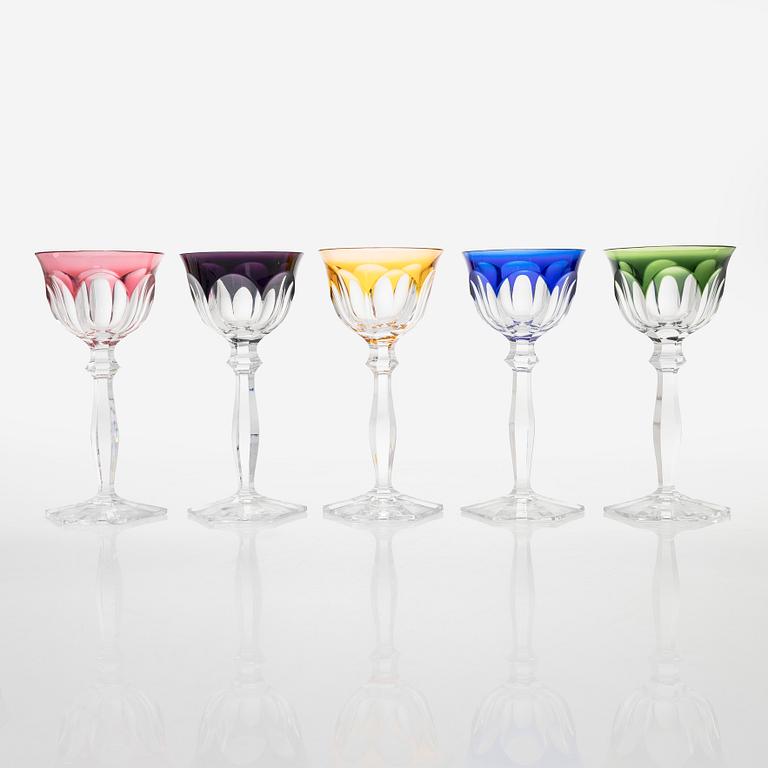 A set of ten crystal wine glasses, mid 20th century.