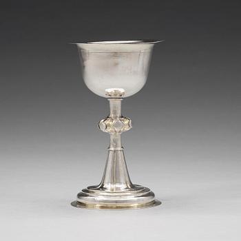 A Swedish early 18th century parcel-gilt cup and dish, mark of Joachim Essman, Kalmar (1697-17076).