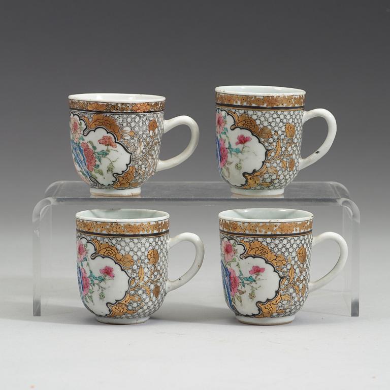 A Chinese export porcelain part tea service, Qing dynasty, Yongzheng (1723-1735).