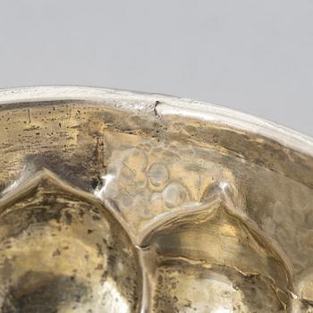 A Swedish Baroque silver brandy bowl, mark of J. Wallman, Varberg 1719.