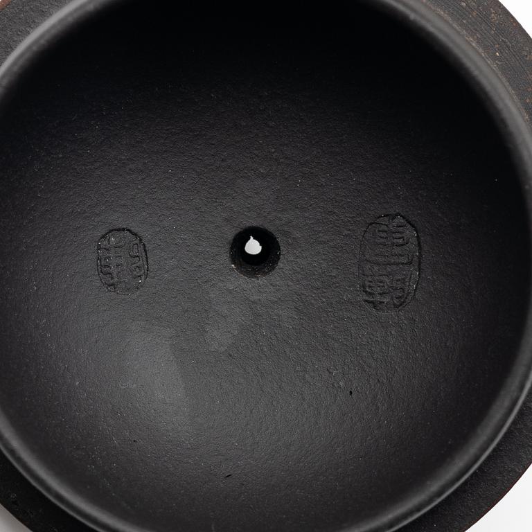 Tekannor, tre stycken, yixing, Kina, 1980-/90-tal.