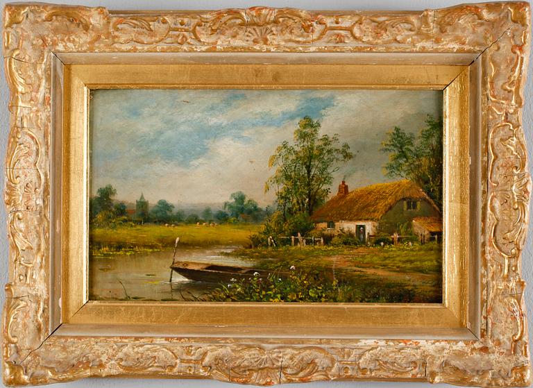 OKÄND KONSTNÄR, olja på pannå, England, 1800-tal.
