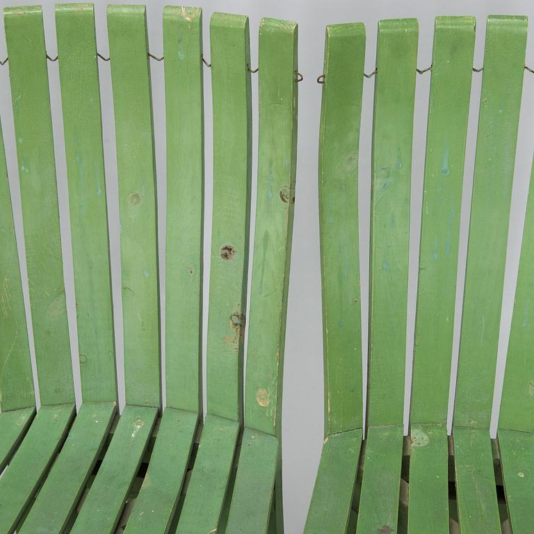 Alvar & Aino Aalto, Four early 1950s 'Aurinko' (Sun-serial) garden chairs, model 910  for O.Y. Huonekalu- ja Rakennustyötehdas A.B.