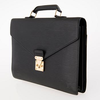 LOUIS VUITTON Black Epi Ambassador Briefcase.