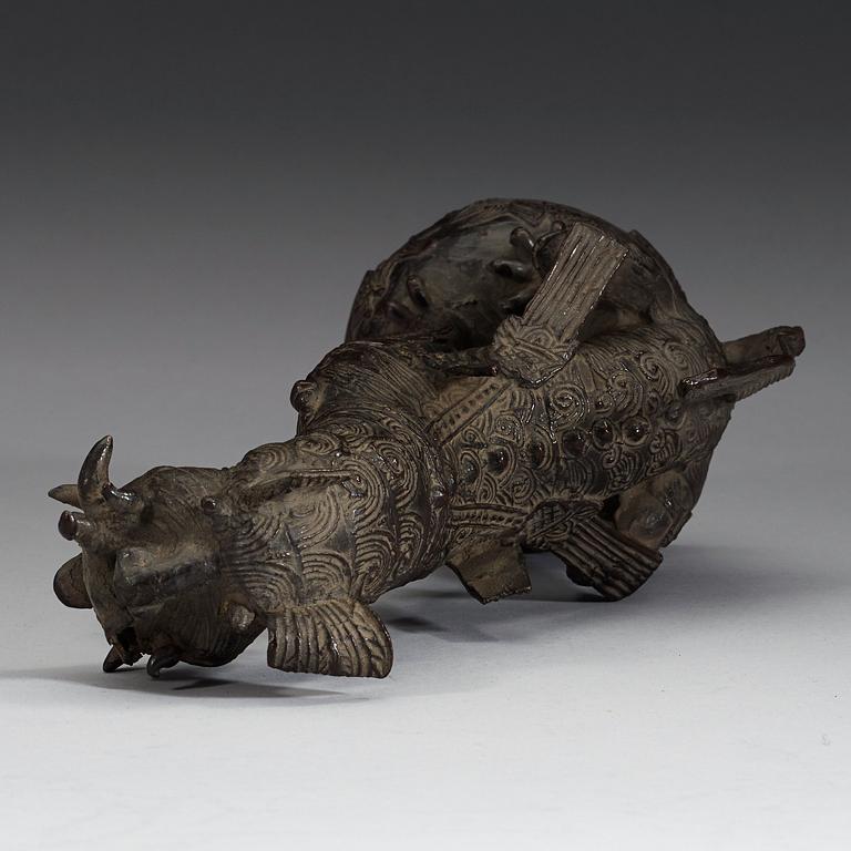 A bronze mythological beast, Ming Dynasty (1368-1643).