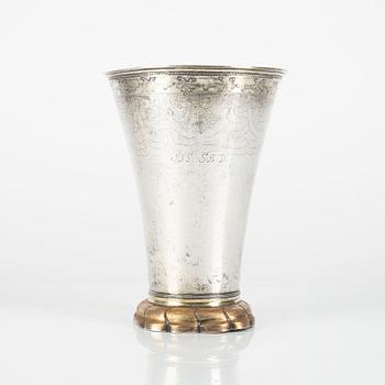 A Swedish parcel-gilt silver beaker, mark if Martin Bernström, Härnösand 1780.