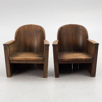 Åby Möbelfabrik, sports cabin furniture, armchairs, a pair, "Lövåsen", 1930s/40s.