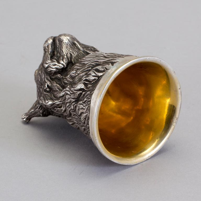 VODKAKOPP, silver, Moskva, 1908-26.