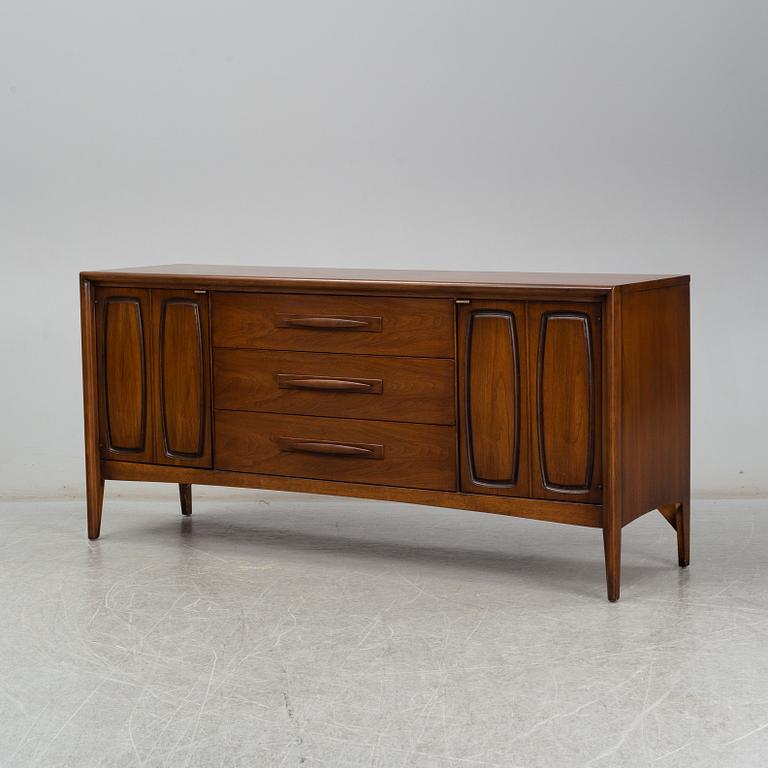 A walnut veneered sideboard, second half of the 20th century.