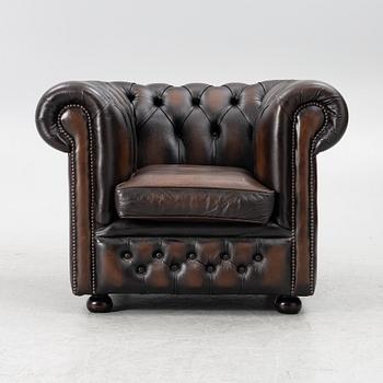 Clubfåtölj, Chesterfieldmodell, 1900-talets andra hälft.