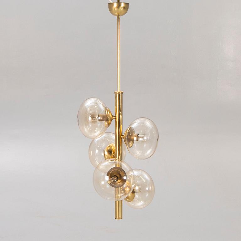 A 1960s Danish Mejlstrøm brass ceiling pendant.