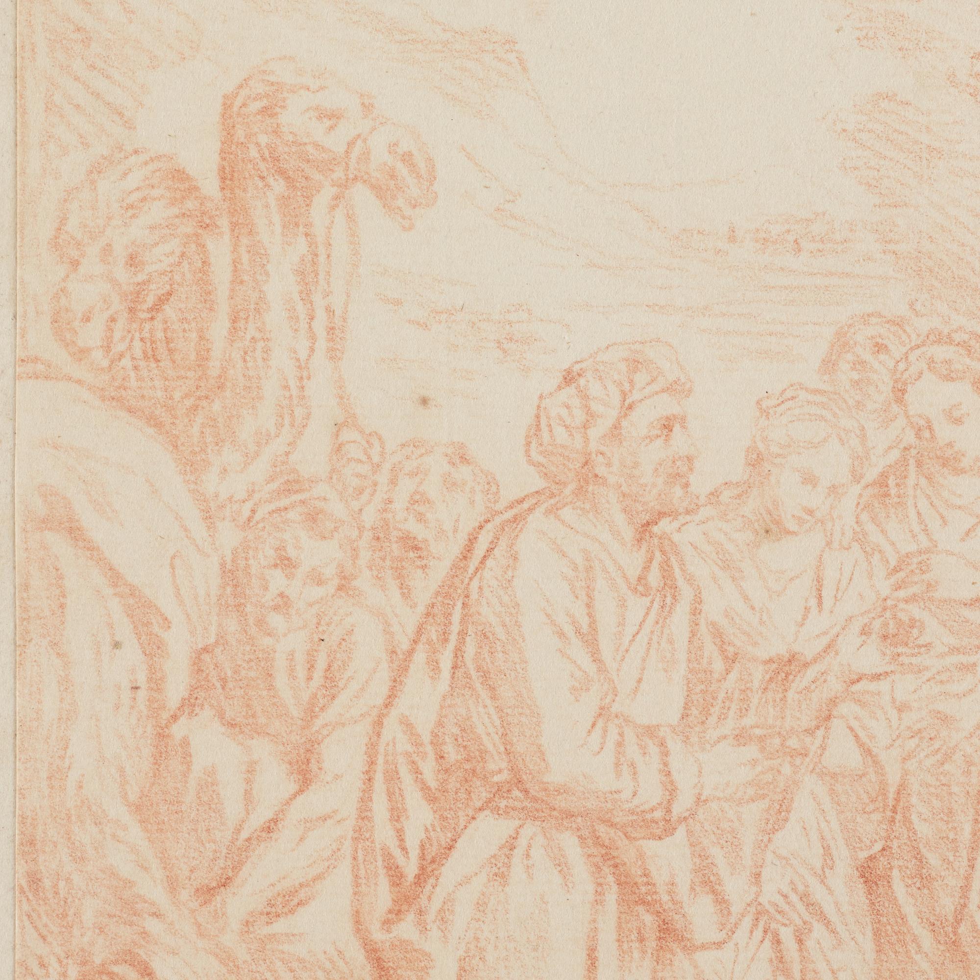 ITALIENSK SKOLA 1700-TAL, osignerad. Rödkrita, bildyta 30 x 18 cm.