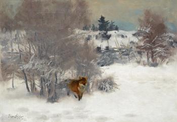 107. Bruno Liljefors, Fox in winter landscape.