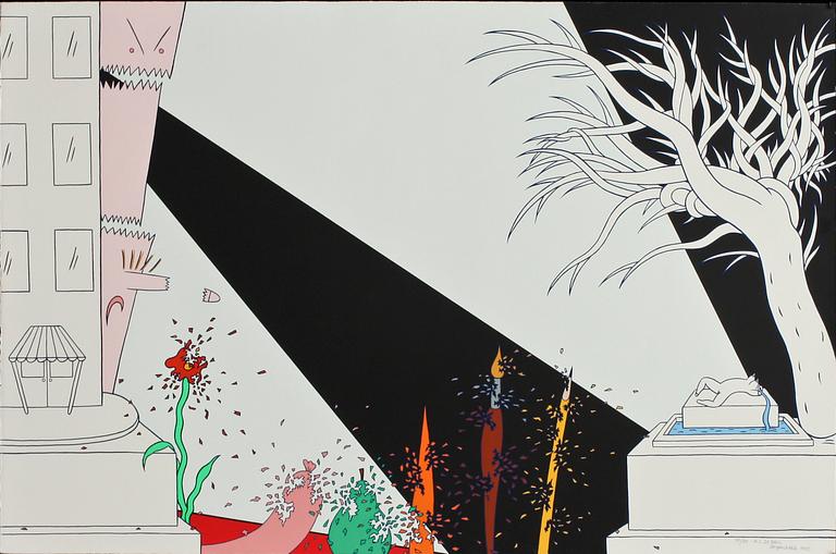 MARIE-LOUISE EKMAN, färgserigrafi, sign, numr 50/80 o dat- 1980.