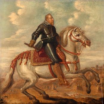 Jan Martszen de Jonge Attributed to, Gustaf II Adolf at horse.
