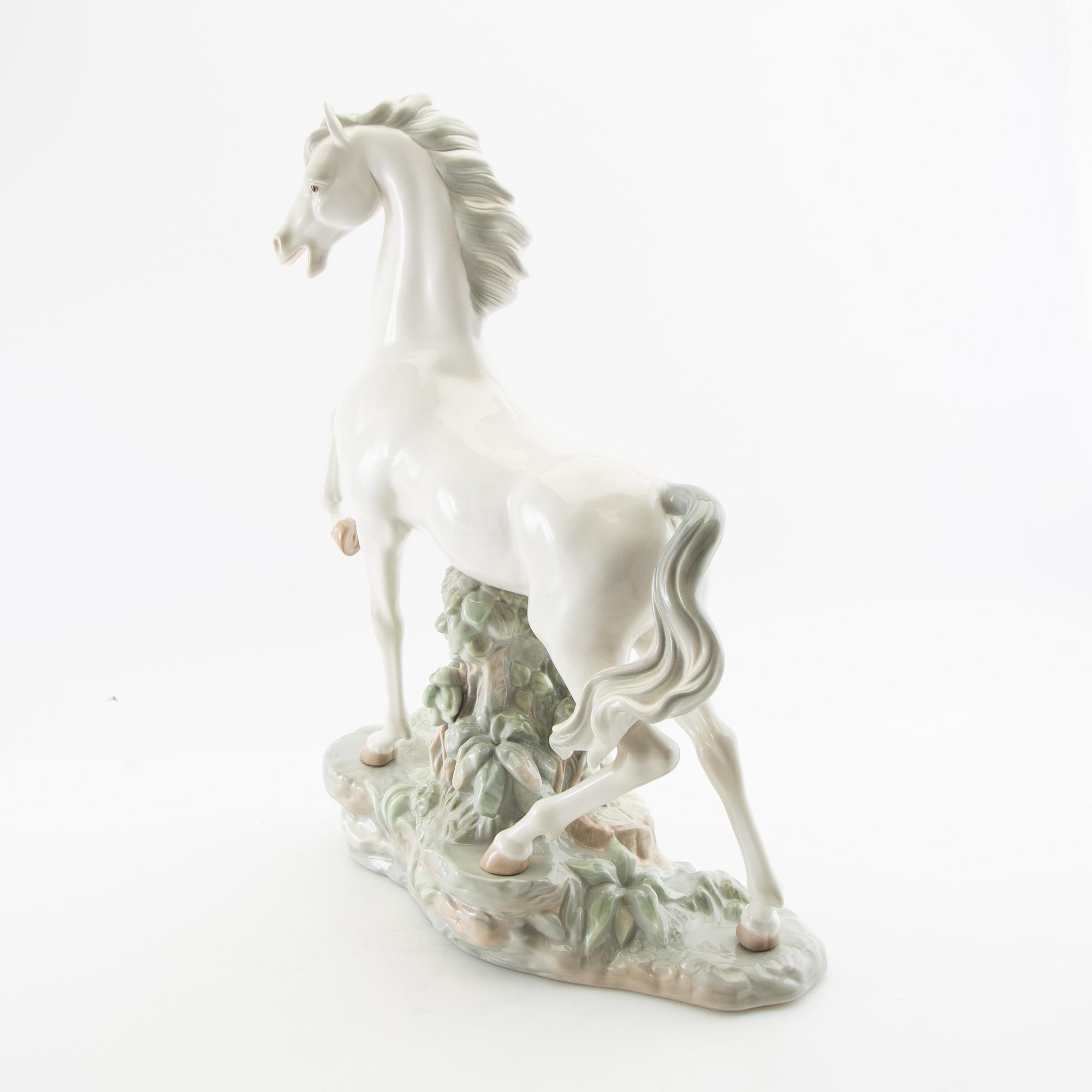 Figure of a rearing horse Lladro Spain porcelain.