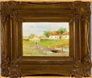 MARIA ALEKSEEVNA FEODOROVA, olja på duk, signerad.