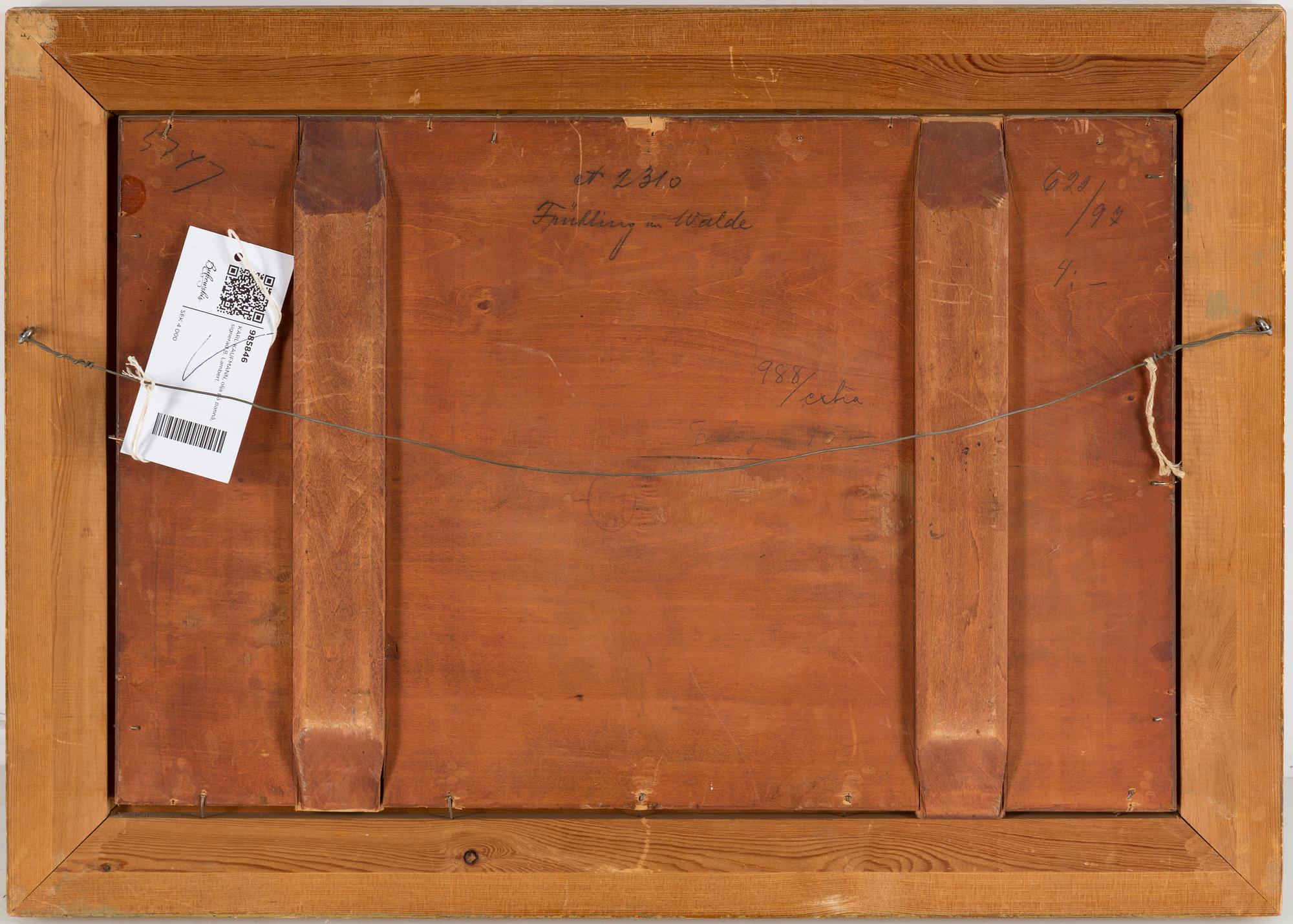 KARL KAUFMANN, oil on panel, signed B. Lambert.