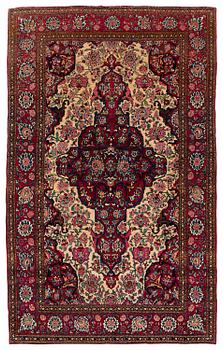 400. An antique Isfahan rug, Central Persia, c 234 x 146 cm.