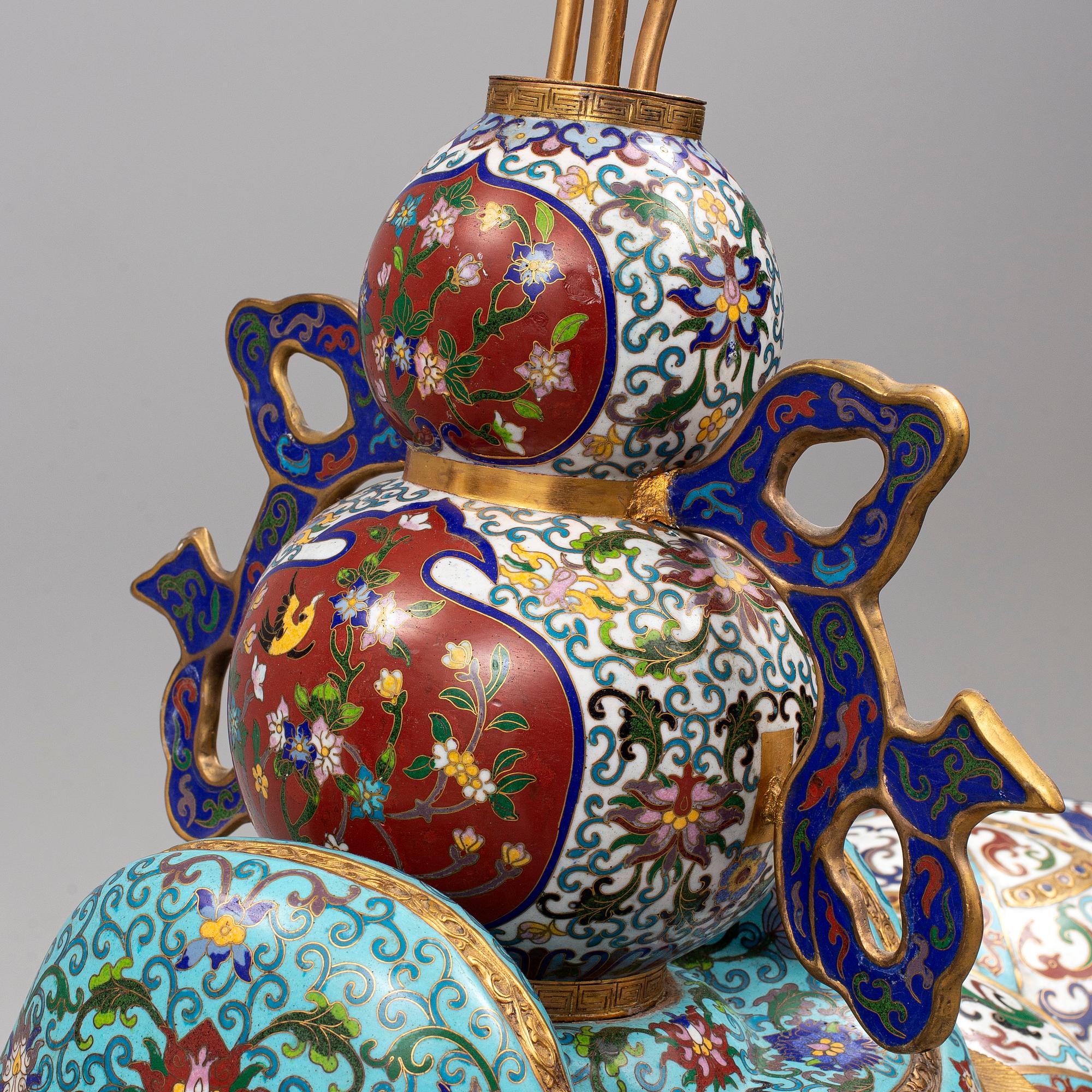 A large chinese cloisonné sculpture, 20th Century.