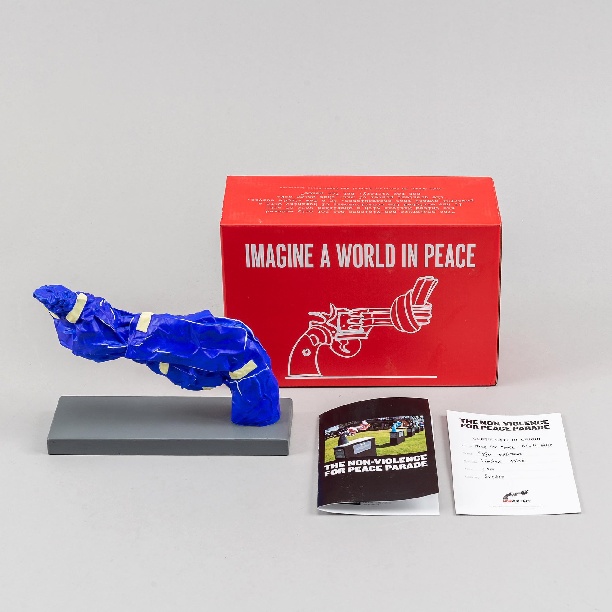 Carl-Fredrik Reuterswärd/ The Non-Violence Project Foundation, a polyresin sculpture 2017, Certificate numbered 13/30.